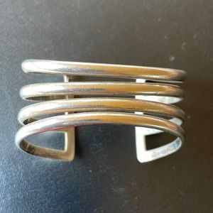 Nettie Rosenstein modernist sterling cuff bracelet